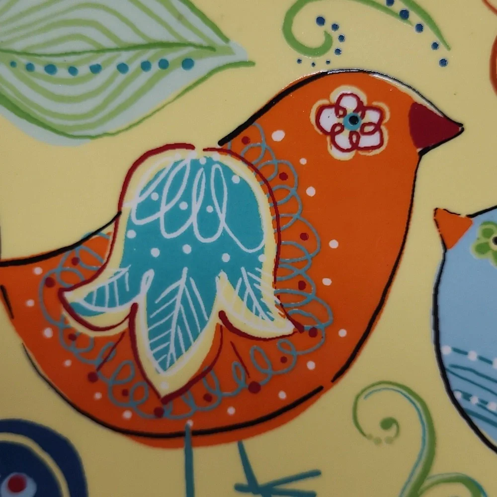DECORATIVE 2 BIRDS CERAMIC TRINKET PLATE